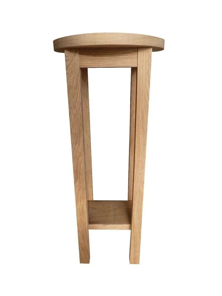 Solid oak medium round top handmade side bedside table