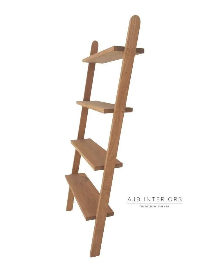 Solid oak ladder shelve