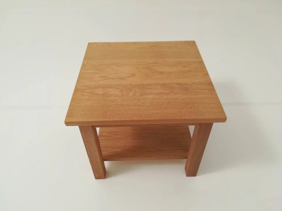 solid oak chunky hand made coffee side lamp table make custom made