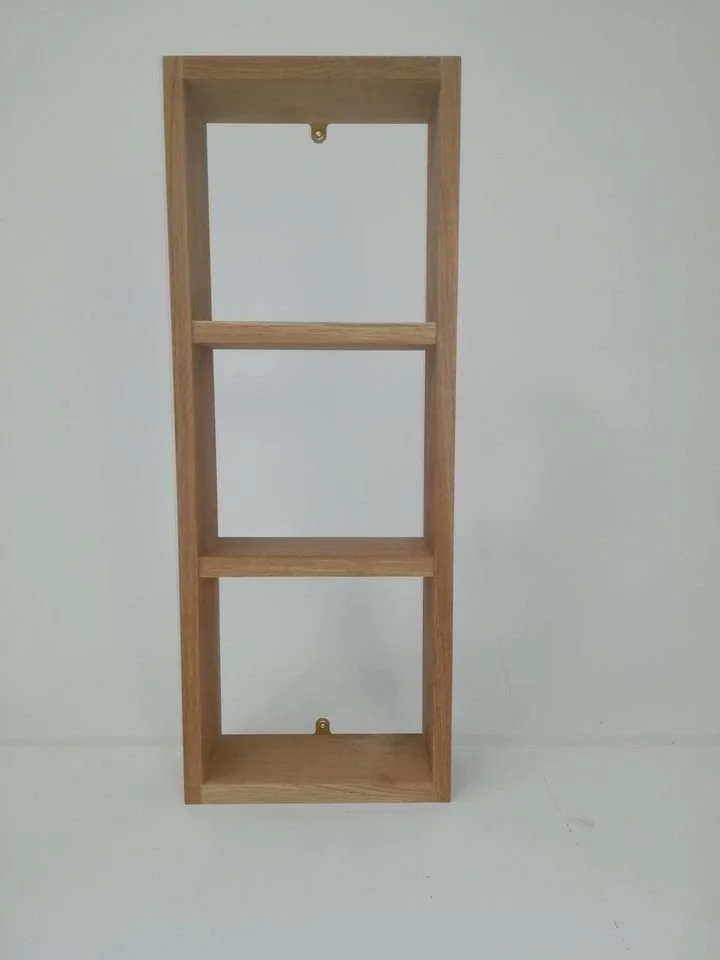 Vinyl record storage box shelf solid oak