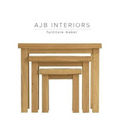 Nest side table-set of 3 in solid oak