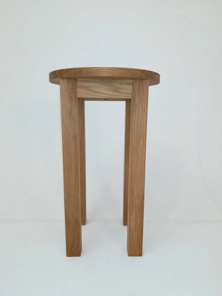 Solid Oak small round side table