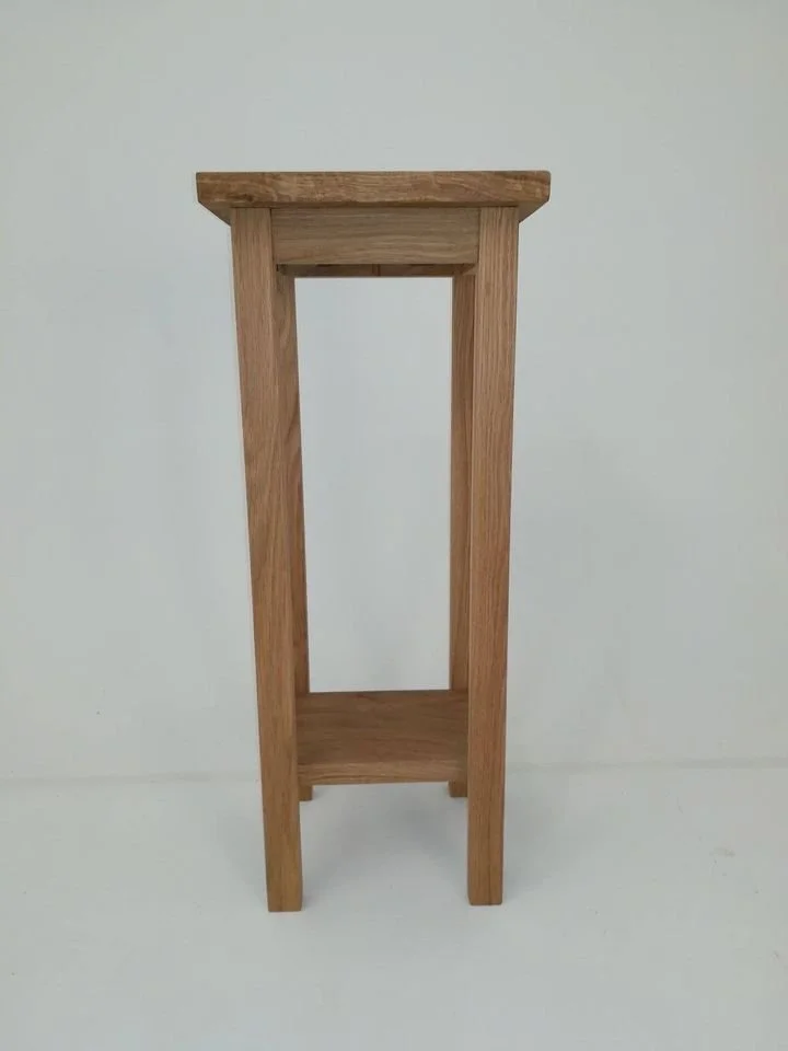 Solid oak side, plant, end, bedside square wood table