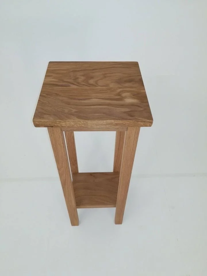 Solid oak side, plant, end, bedside square wood table