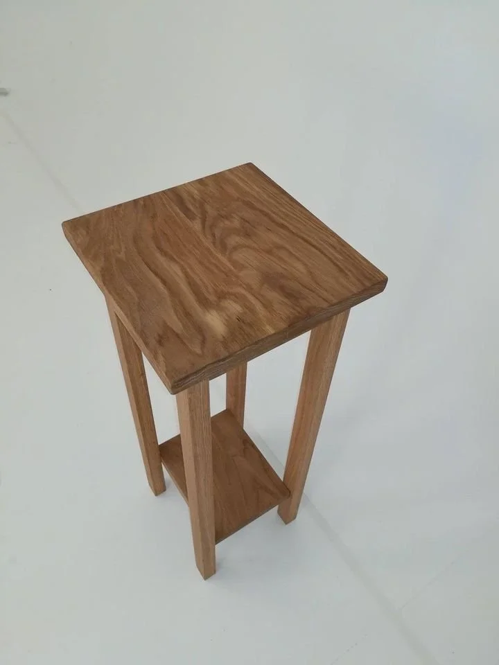 Solid oak side, plant, end, bedside square wood table
