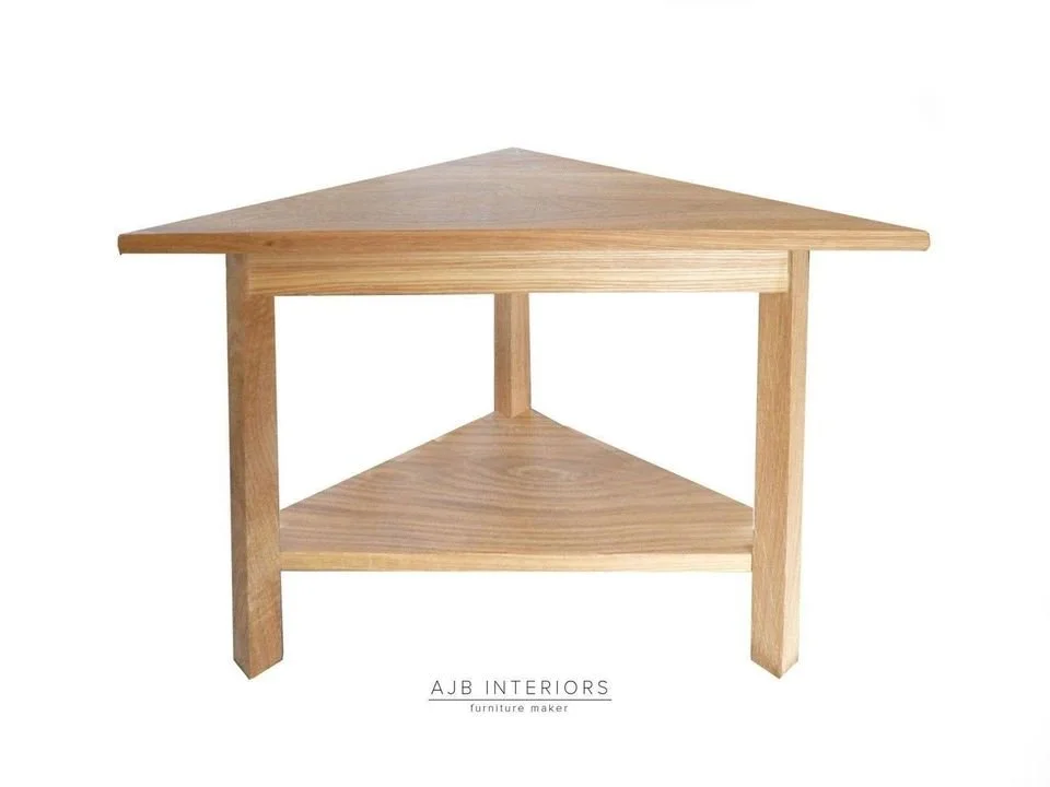 Solid oak corner table